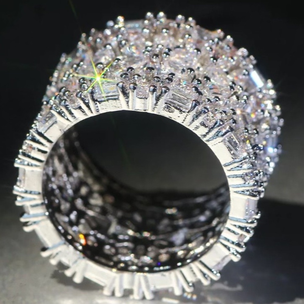 💍NEW 925 STERLING SILVER 18 CT DIAMOND RING - Picture 3 of 6
